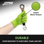 EPPCO Python Grip 6-Mil Nitrile Gloves Disposable Powder Free, Latex Free, Textured Superior Grip Glove for Mechanics, Auto-motive, Industrial Work, Lime Green, Large, Case of 1000