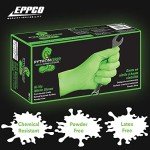 EPPCO Python Grip 6-Mil Nitrile Gloves Disposable Powder Free, Latex Free, Textured Superior Grip Glove for Mechanics, Auto-motive, Industrial Work, Lime Green, Large, Case of 1000