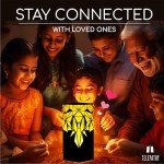 Telepathy® Friendship Lamp - Raining Diamonds Design | Long Distance Lamps with Apple Watch Connectivity | No Subscription, Lifetime Tech Support (Set of 2)