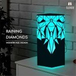 Telepathy® Friendship Lamp - Raining Diamonds Design | Long Distance Lamps with Apple Watch Connectivity | No Subscription, Lifetime Tech Support (Set of 2)