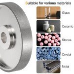 HARFINGTON Diamond Lapidary Wheel 6 Inch x 1 Inch Arbor Hole 320 Grit Grinding Wheels for Stone, Marble, Glass, Ceramics, Crystal, Carbide, Steel