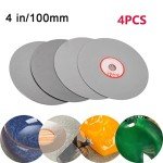 4pcs/Set 100mm Polishing Grinding Disc 600 800 1200 3000 Grit L Diamond Coated Flat Lap Wheel Lapidary Polishing Grinding Disc