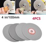 4pcs/Set 100mm Polishing Grinding Disc 600 800 1200 3000 Grit L Diamond Coated Flat Lap Wheel Lapidary Polishing Grinding Disc