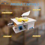 MOQNISE Lapidary Equipment DIY Jewelry Lapidary Saw for Cutting Rocks, 110V Mini Table Saws 750W Benchtop Gem Lapidary Saw with 6-Inch Jade Saw Blade Woodworking Carving Lathe Machine
