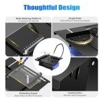 JAYGOVAN Mini Table Saw,1850W Mini Desktop Electric Saw Cutter Speed & Angle Adjustable 45MM Cutting Depth Lapidary Equipment DIY Jewelry Polishing Bench Buffer Grinding Machine, 0-10000r/min,110V