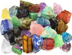 Simurg Raw Mixed Stone 1lb ''A'' Grade Mixed Rough Crysta Rocks for Cabbing, Tumbling, Cutting, Lapidary, Polishing, Reiki Crystal Healing