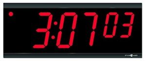 Pyramid Time Systems Extra Large Stand Alone Digital Clock, 4" Numeral Red LED Display, 6 Digit (Hour, Minutes, Seconds), 110V, 6' cord, Stand-Alone, Made in USA (DIG-6B)
