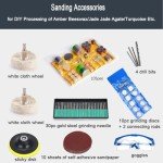 Jewelry Lapidary Saw for Cutting Rocks, Mini Table Saws Grinder Polishing Machine 0-10000r/Min with Flexible Shaft, Benchtop Jewelry Tools Gemstone Saw Cutting Jade