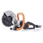 Evolution R230DCT - 9 in Concrete Saw (Aka Circular, Angle Grinder, Cut Off/Chop Saw, Demo Saw, Disc/Power Cutter) - 15A Motor, No Gas - 3-1/2 In Cut - Incl Diamond Masonry Blade
