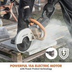 Evolution R230DCT - 9 in Concrete Saw (Aka Circular, Angle Grinder, Cut Off/Chop Saw, Demo Saw, Disc/Power Cutter) - 15A Motor, No Gas - 3-1/2 In Cut - Incl Diamond Masonry Blade