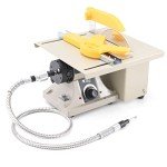 DZQ Mini Table Saw Jewelry Making Polisher w/Flex Shaft Multifunctional Bench Grinder Sander Buffing Machine Woodworking Tool 69Pcs Accs 10,000Rpm 750W