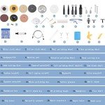DZQ Mini Table Saw Jewelry Making Polisher w/Flex Shaft Multifunctional Bench Grinder Sander Buffing Machine Woodworking Tool 69Pcs Accs 10,000Rpm 750W