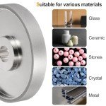 HARFINGTON Diamond Lapidary Wheel 6 Inch x 1 Inch Arbor Hole 400 Grit Grinding Wheels for Stone, Marble, Glass, Ceramics, Crystal, Carbide, Steel