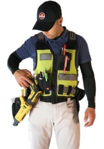 Diamondback Hi-Viz 701 Yelow Tool Vest - Safety Tool Vest for Carpenters, Roofers & Electricians (Medium/Large)