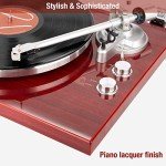 1 by ONE Belt Drive Turntable with Bluetooth Connectivity, Built-in Phono Pre-amp, USB Digital Output Vinyl Stereo Record Player with Magnetic Cartridge, 33 or 45 RPM