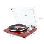 1 by ONE Belt Drive Turntable with Bluetooth Connectivity, Built-in Phono Pre-amp, USB Digital Output Vinyl Stereo Record Player with Magnetic Cartridge, 33 or 45 RPM