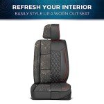 Motorbox Prestige Premium Seat Covers, Semi-Custom Fit Car Seat Covers Full Set, Automotive Interior Cover for Car Truck Van SUV, Made with Faux Leather for Superior Feel & Durability - Red