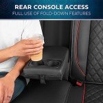 Motorbox Prestige Premium Seat Covers, Semi-Custom Fit Car Seat Covers Full Set, Automotive Interior Cover for Car Truck Van SUV, Made with Faux Leather for Superior Feel & Durability - Red