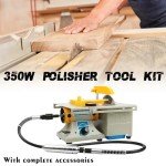 Lapidary Equipment DIY Jewelry Lapidary Saw for Cutting Rocks, 110V Jewelry Polishing Bench Buffer Grinding Machine, 0-10000r/min with Flexible Shaft for Home Woodworking Carving Hobbies