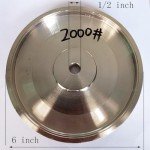 6" Diameter Electroplating Diamond Grinding Wheel with 1/2" Arbor for Stone Glass Lapidary Crystal Polishing (Grit:2000#)