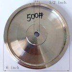 6" Diameter Electroplating Diamond Grinding Wheel with 1/2" Arbor for Stone Glass Lapidary Crystal Polishing (Grit:500#)