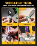 PYY Lapidary Saw - Jewelry Rock Saw w/Upgraded Diamond Blades & Woodworking Blade, 0-10000 RPM 350W Mini Wet Cutting Rock Cutter Machine for Stones, Gem DIY Art Project Lapidary Equipment, 10"*8"