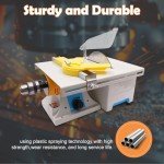 Multifunction Mini Lapidary Saw Gem Jewelry Polishing Grinding Machine 110V 750W Table Saw Rock Saw for Cutting Rocks Adjustable Speed 1000-10000 RPM Cutting depth 38 mm