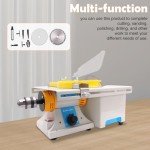 Multifunction Mini Lapidary Saw Gem Jewelry Polishing Grinding Machine 110V 750W Table Saw Rock Saw for Cutting Rocks Adjustable Speed 1000-10000 RPM Cutting depth 38 mm