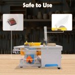 Multifunction Mini Lapidary Saw Gem Jewelry Polishing Grinding Machine 110V 750W Table Saw Rock Saw for Cutting Rocks Adjustable Speed 1000-10000 RPM Cutting depth 38 mm