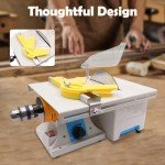 Multifunction Mini Lapidary Saw Gem Jewelry Polishing Grinding Machine 110V 750W Table Saw Rock Saw for Cutting Rocks Adjustable Speed 1000-10000 RPM Cutting depth 38 mm