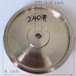 6" Diameter Electroplating Diamond Grinding Wheel with 1/2" Arbor for Stone Glass Lapidary Crystal Polishing (Grit:240#)