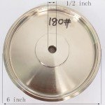6" Diameter Electroplating Diamond Grinding Wheel with 1/2" Arbor for Stone Glass Lapidary Crystal Polishing (Grit:180#)