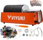 VIYUKI 2024 Professional Rock Tumbler Kit - Double Drum 6LB Lapidary Polisher for Adults (Double Barrel), Includes Rough Gemstones, 8 Polishing Grits, Jewelry, Learning Guide, Great Stem Science Kit