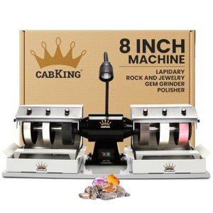 CabKing 8" Cabbing Machine - Lapidary Rock and Jewelry Gem Grinder Polisher - Model CABKING-8V1