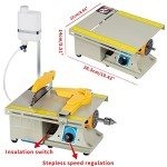 Jewelry Lapidary Saw for Cutting Rocks DIY Lapidary Equipment, 110V Mini Table Saws Grinder Polishing Machine 0-10000r/min with Flexible Shaft,Left Benchtop