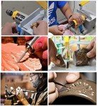 Jewelry Lapidary Saw for Cutting Rocks DIY Lapidary Equipment, 110V Mini Table Saws Grinder Polishing Machine 0-10000r/min with Flexible Shaft,Left Benchtop
