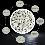 Seuqhck 8LB Ceramic Media for Rock Tumbling, 1/5" x 2/5" Reusable Non-Abrasive Cylinder Pellets, Grit Refill for Lapidary Tumblers & Stone Polishers