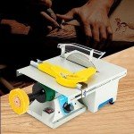 5-in-1 Mini Lapidary Saw 750W Jewelry Polishing Grinding Machine 800-10000RPM Jewelry Rock Mini Table Saw for Cutting Rocks Woodworking Carving Drilling