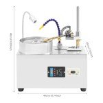 Gem Faceting Machine, 180W Jade Grinding Polishing Machine, 0-3000RPM Adjustable Rotating Speed, Lapidary Ddigital Jewelry Polisher Jewelry Jade Rock Angle Polisher Grinder w/Mechanical Handle & Pump