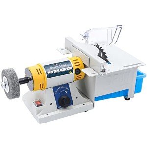 Electric Table Saw Grinder Precision, 0-10000r/min Jewelry Lapidary Saw, Benchtop Mini Lathe Table Saw Grinder Polishing Machine for DIY Engraving, Cutting, Milling, Grinding, and Drilling