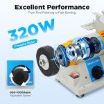 Electric Table Saw Grinder Precision, 0-10000r/min Jewelry Lapidary Saw, Benchtop Mini Lathe Table Saw Grinder Polishing Machine for DIY Engraving, Cutting, Milling, Grinding, and Drilling