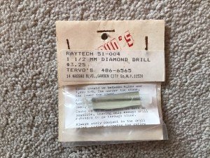 RAYTECH 51-004 Diamond Drill 1 1/2mm NEW IN SEALED PACKAGE Tervo's New York
