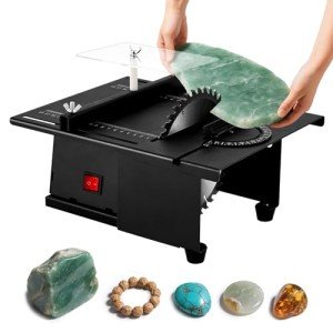 Lapidary Equipment 1850W Jewelry Lapidary Saw Multifunctional Lapidary Saw and Polisher Jewelry Rock Mini Table Saw Jewelry Making Polisher for Grinding Engraving Polishing Drilling