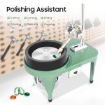 RustyVioum Gem Faceting Machine, 2800RPM Rock Polisher Jewel Angle Polisher Gemstone Grinding Jewelry Lapidary Polisher with Manipulator &6 Inch Polishing Disc, Flat Lapidary Machine 110V 180W