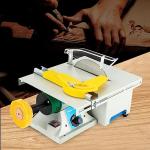 5-in-1 Mini Table Saw Rock, 750W 110V Lapidary Equipment Adjustable Speed 800-10000r/min DIY Jewelry Polishing Bench Buffer Grinding Machine for Cutting Rocks