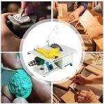 5-in-1 Mini Table Saw Rock, 750W 110V Lapidary Equipment Adjustable Speed 800-10000r/min DIY Jewelry Polishing Bench Buffer Grinding Machine for Cutting Rocks