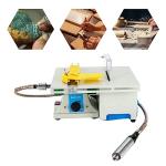 5-in-1 Mini Table Saw Rock, 750W 110V Lapidary Equipment Adjustable Speed 800-10000r/min DIY Jewelry Polishing Bench Buffer Grinding Machine for Cutting Rocks