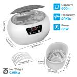 Stainless Steel Ultrasonic Cleaner Jewelry Watch Glasses Coin Cleaning Machine