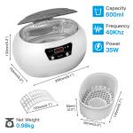 600ML Ultrasonic Cleaner Wave Cleaning Jewellery Polishing Machine Tank Timer US