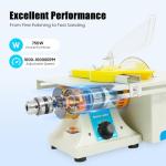 MOQNISE Mini Table Saw 110V 750W Gem Polishing Grinding Machine DIY Lapidary Saw for Cutting Rocks, 1000-10000RPM Speed Adjustable Benchtop Gem Cutting Machine with 6 Inch Blade